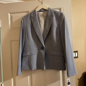 NWT Le Suit Checkered Blue and White Pantsuit